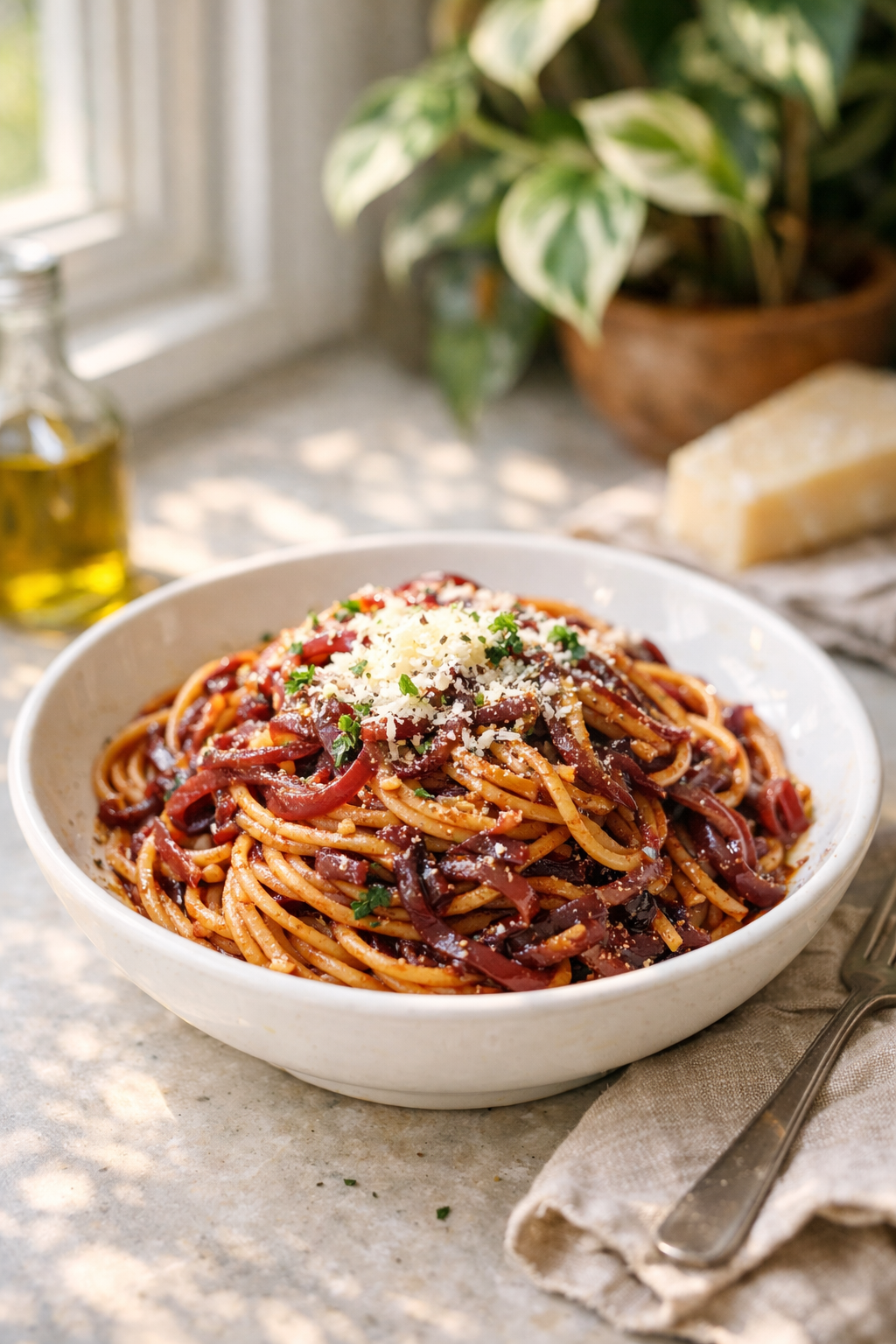 Red Onion Pasta for Nights When the Fridge Is Empty but Hope Isn’t!
