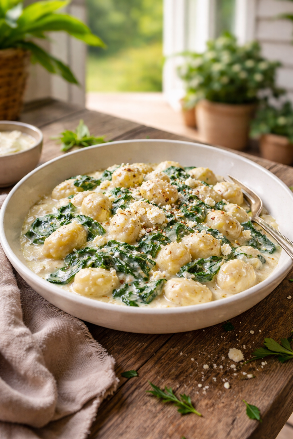 Creamy Gnocchi with Spinach and Feta Recipe!