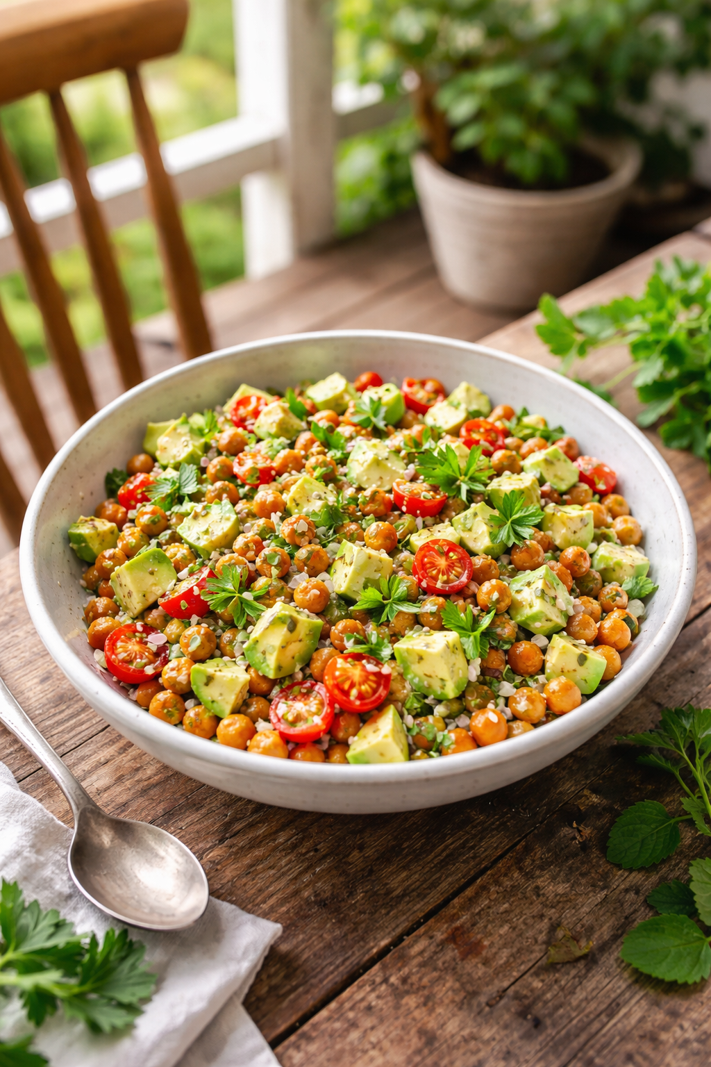 Tasty Chickpea Feta Avocado Salad!