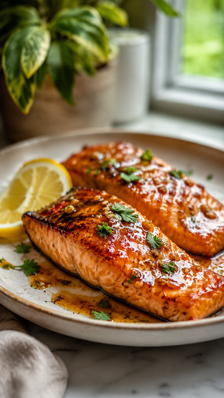 Honey Glazed Salmon Recipe With Garlic, Lemon, and Sticky Pan Sauce!
